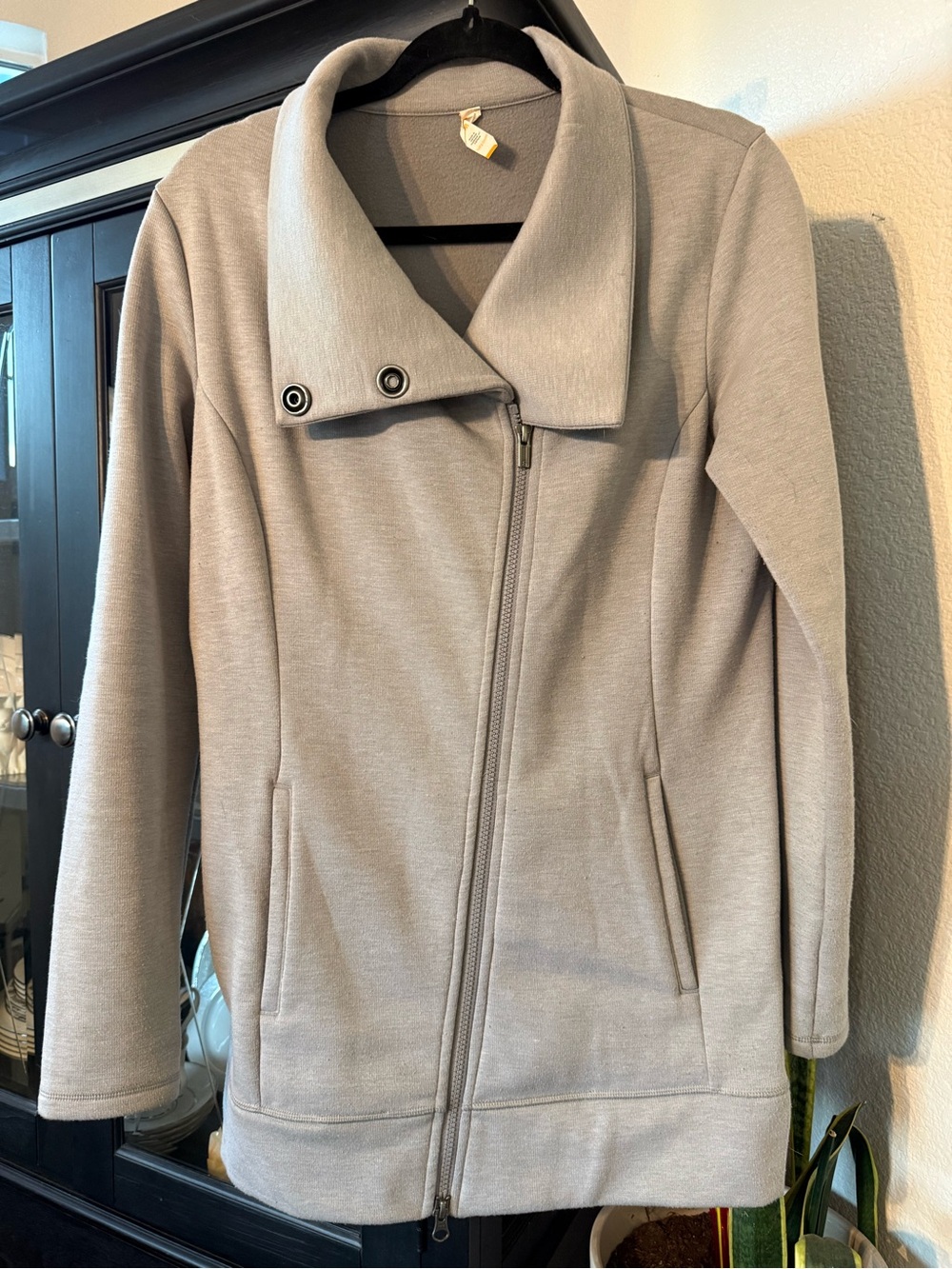 Lucy Light Gray Asymmetrical Zip Coat